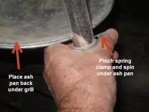 Pinch spring clamp and move back
