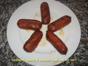 Sausages plated