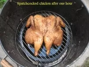 Spatchcocked chicken after one hour