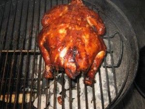 Flipped bird over and applied BBQ sauce to other side