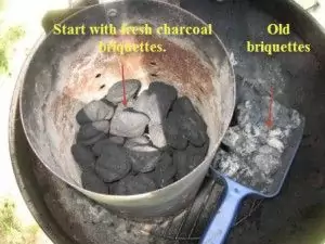 Filling the chimney starter