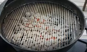 After pouring into grill